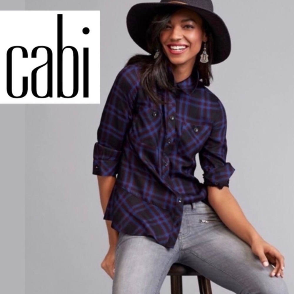 CAbi #3431 Flannel Plaid Button Down Shirt Size M